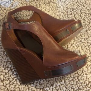 Vince Camuto Brown Wedge Sandals